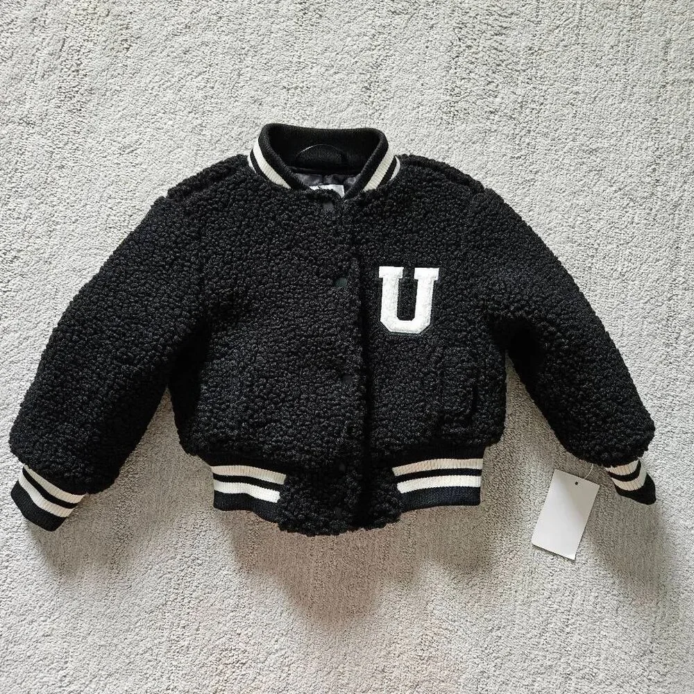 Urban Republic Black Fleece Bomber Jacket Size 18-24 Months